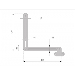 ZAWIAS NOŻYCOWY OGRANICZNIK BARKOWY ROZWÓRKA 125MM