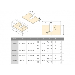 OSŁONA SYFONU DO SZUFLAD SZARA ZAOKRĄGLONA WYCIĘCIE POD ZLEW AMIX TB10-SYFON