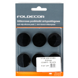SILIKONOWE PODKŁADKI ANTYPOŚLIZGOWE ANTYWIBRACYJNE CZARNE FI 28mm FOLDECOR