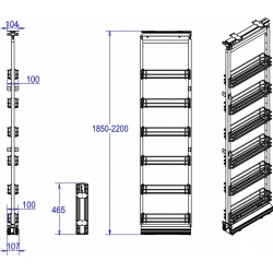 KOSZ CARGO MAXI CICHY DOMYK 150 MM - QKPTJ012D GRAFIT WYS. 185-220 CM AMIX