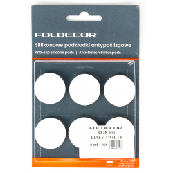 SILIKONOWE PODKŁADKI ANTYPOŚLIZGOWE ANTYWIBRACYJNE BIAŁE FI 28mm FOLDECOR