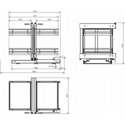KOSZ CARGO CORNER MAGIC 800mm MPTJ017E DOCIĄG BIAŁY PEŁNE DNO AMIX