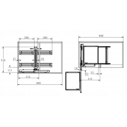 KOSZ CARGO CORNER MAGIC 900mm MPTJ017E DOCIĄG BIAŁY PEŁNE DNO AMIX