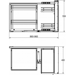 KOSZ CARGO CORNER MAGIC MPTJ017G GRAFIT DOCIĄG HAMULEC PEŁNE DNO AMIX