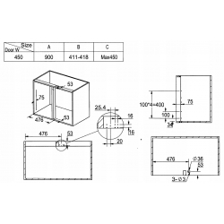 CARGO CORNER MAGIC NERKA PRAWA 900 MM Z DOCIĄGIEM I HAMULCEM CHROM CNL-900R AMIX