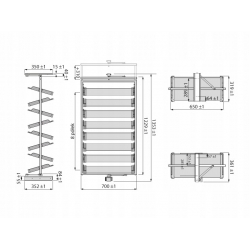 KOSZ NA BUTY OBROTOWY GARDEROBA 8 PÓŁEK ATM WB-671 P-1 SZAFA 24 PARY BUTÓW SYMPHONY