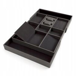 Organizer do szuflady / garderoby rozsuwany 50-80cm ATM SYMPHONY antracyt WB-674 T35 na zegarki, biżuterię
