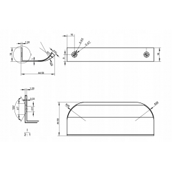 UCHWYT KRAWĘDZIOWY NAKŁADANY NA FRONT BIAŁY MAT. - 1180/1200 mm UA02 AMIX HEXA GTV