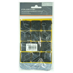 PODKŁADKI FILCOWE SAMOPRZYLEPNE 12 SZT POD MEBLE 28x28 CZARNY KWADRAT FOLDECOR